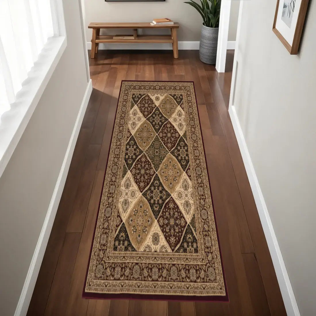 7' Red And Black Moroccan Runner Rug - Homeroots - Flyclothing LLC