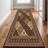 19' Runner Red And Black Moroccan Runner Rug - Homeroots - Flyclothing LLC