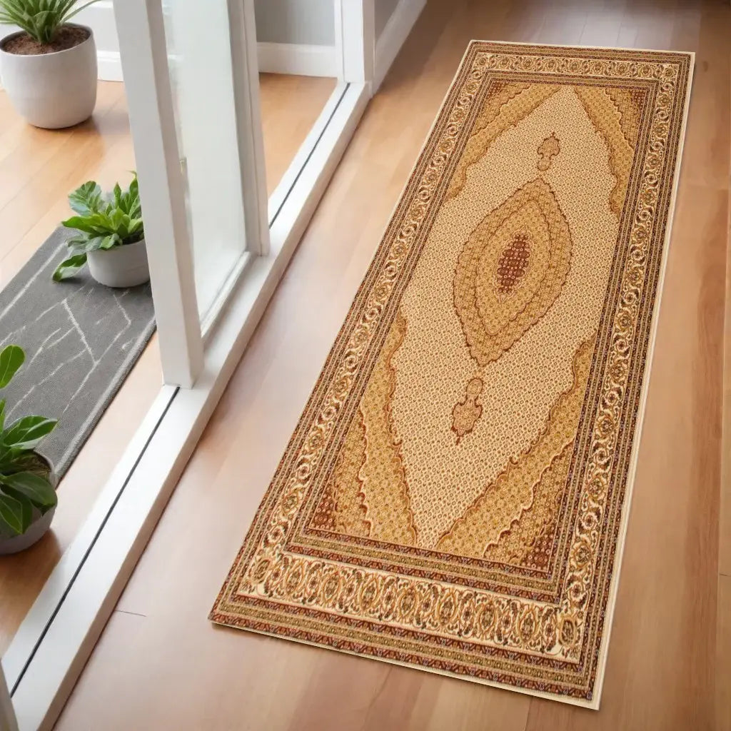 6' Beige And Cream Moroccan Runner Rug - Homeroots - Flyclothing LLC