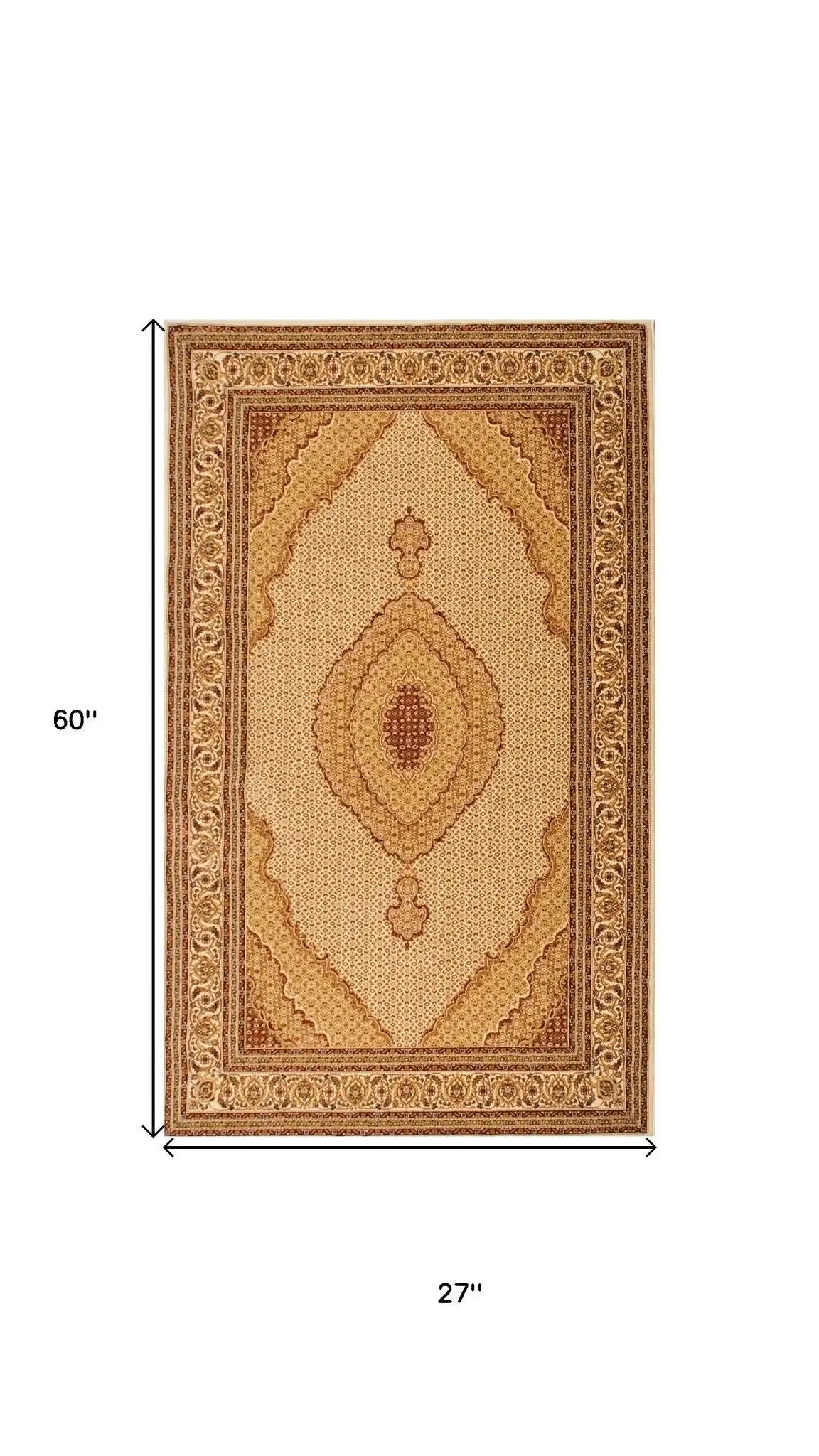 2' X 5' Beige And Cream Moroccan Area Rug - Homeroots - Flyclothing LLC