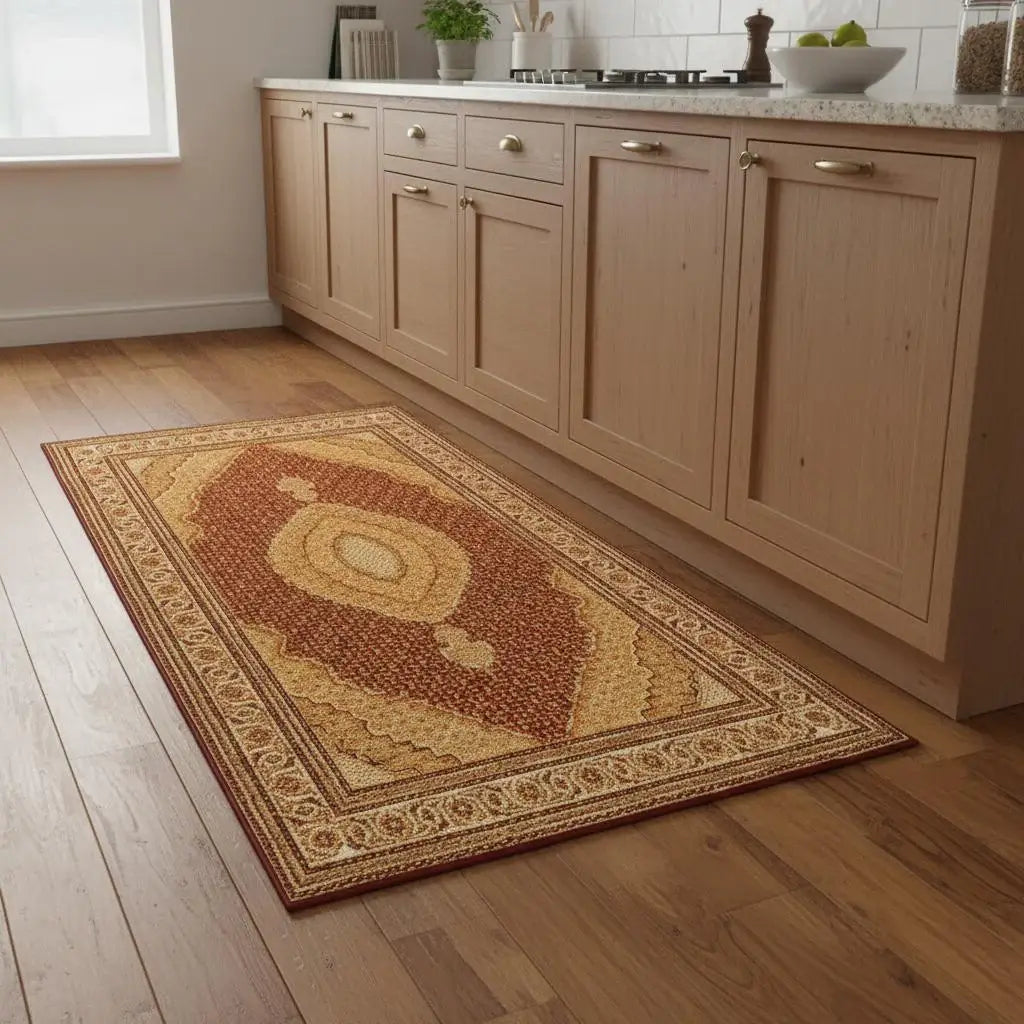 9' Red And Beige Moroccan Runner Rug - Homeroots - Flyclothing LLC