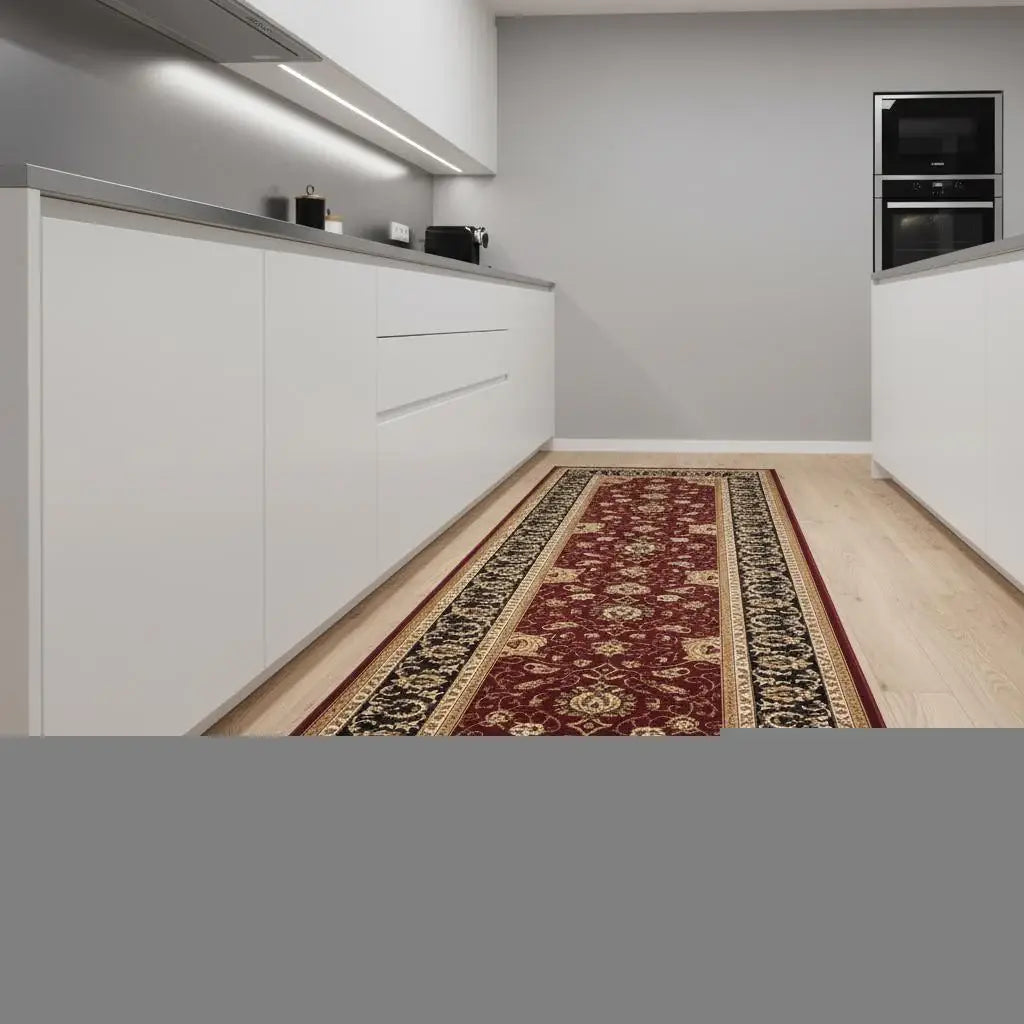 9' Red And Black Oriental Runner Rug - Homeroots - Flyclothing LLC