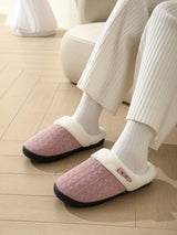 Horn Buckle Furry Texture Flat Slippers - Trendsi - Flyclothing LLC