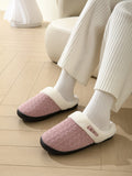 Horn Buckle Furry Texture Flat Slippers - Trendsi