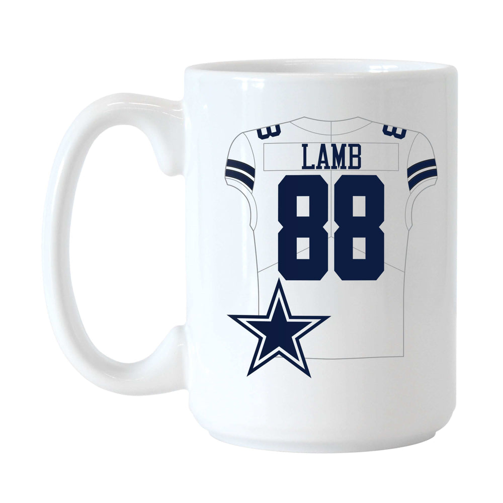 Dallas Cowboys Ceedee Lamb Jersey 15oz Sublimated Mug - Logo Brands - Flyclothing LLC