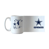 Dallas Cowboys Dak Prescott Jersey 15oz Sublimated Mug - Logo Brands - Flyclothing LLC