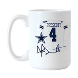 Dallas Cowboys Dak Prescott Jersey 15oz Sublimated Mug - Logo Brands - Flyclothing LLC