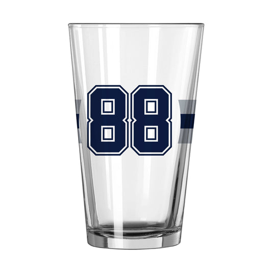 Dallas Cowboys Ceedee Lamb 16oz Stripe Pint Glass - Logo Brands - Flyclothing LLC