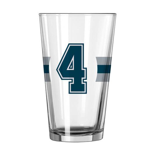 Dallas Cowboys Dak Prescott 16oz Stripe Pint Glass - Logo Brands - Flyclothing LLC