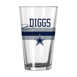 Dallas Cowboys Trevon Diggs 16oz Stripe Pint Glass - Logo Brands - Flyclothing LLC