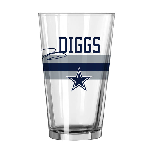 Dallas Cowboys Trevon Diggs 16oz Stripe Pint Glass - Logo Brands - Flyclothing LLC