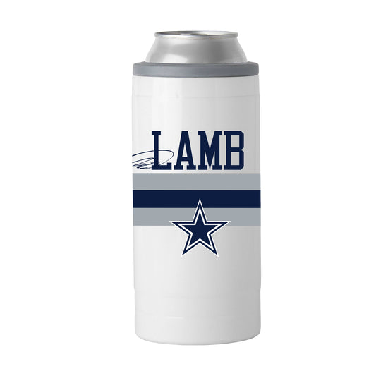 Dallas Cowboys Ceedee Lamb 12oz Stripe Slim Can Coolie - Logo Brands - Flyclothing LLC