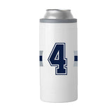 Dallas Cowboys Dak Prescott 12oz Stripe Slim Can Coolie - Logo Brands - Flyclothing LLC