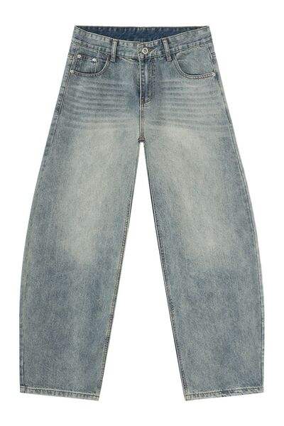 Wide Leg Jeans with Pockets - Trendsi - Flyclothing LLC