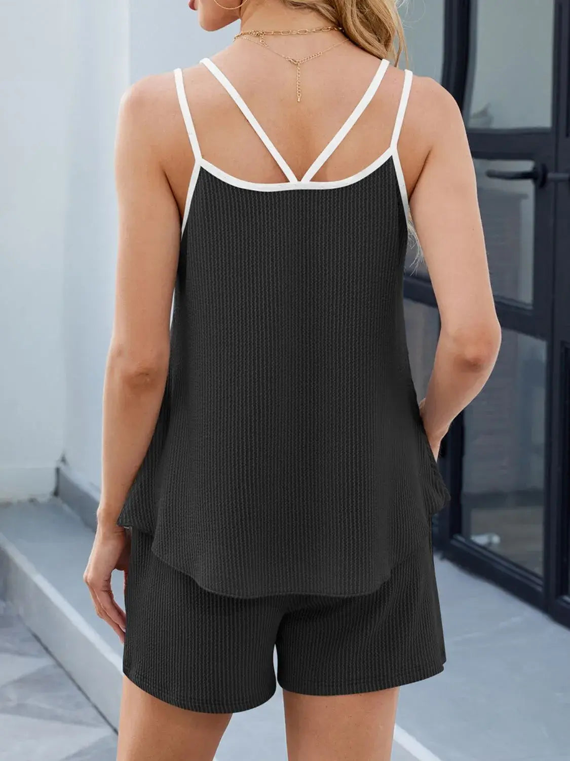 Casual Ribbed Tank Top and Shorts Set - Trendsi - Flyclothing LLC
