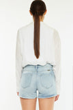 Kancan High Rise Side Slit Denim Shorts - Trendsi
