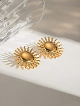 18K Gold-Plated Stainless Steel Sun Stud Earrings - Trendsi - Flyclothing LLC
