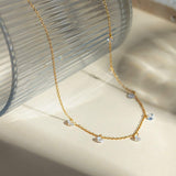 Stainless Steel Rhinestone Charm Necklace - Trendsi - Flyclothing LLC