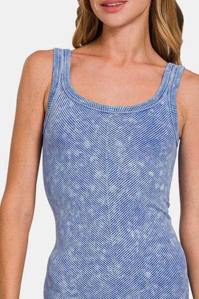 Zenana Ribbed Scoop Neck Tank - Trendsi - Flyclothing LLC