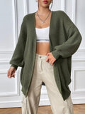 Open Front Long Sleeve Cardigan - Trendsi
