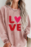 Valentine’s Day LOVE Round Neck Long Sleeve Sweatshirt - Trendsi - Flyclothing LLC
