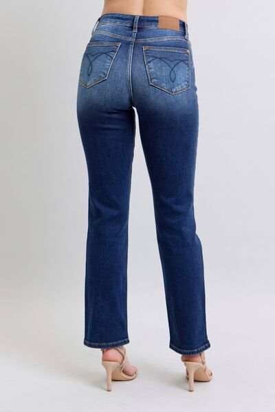 Judy Blue Full Size Washed Straight Leg Jeans with Pockets - Trendsi - Flyclothing LLC