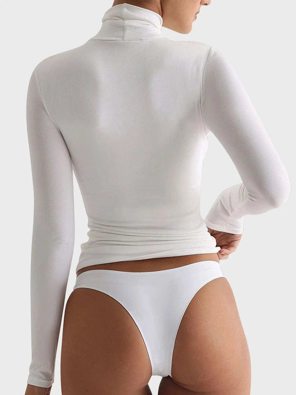 Turtleneck Long Sleeve T-Shirt - Trendsi - Flyclothing LLC