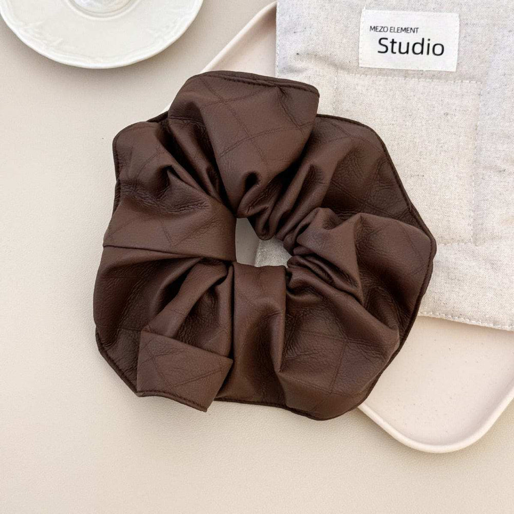 3-Piece PU Leather Elastic Hair Scrunchy - Trendsi - Flyclothing LLC