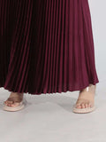 Button Up Long Sleeve Top and Pleated Skirt Set - Trendsi - Flyclothing LLC