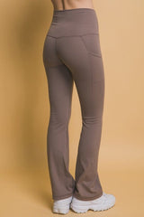 Love Tree High Waist Flare Active Leggings with Side Pockets - Trendsi