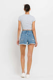 Lovervet Stepped Waist Raw Hem Denim Shorts - Trendsi - Flyclothing LLC