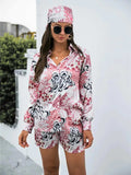 Printed Button Up Long Sleeve Shirt and Shorts Set - Trendsi - Flyclothing LLC