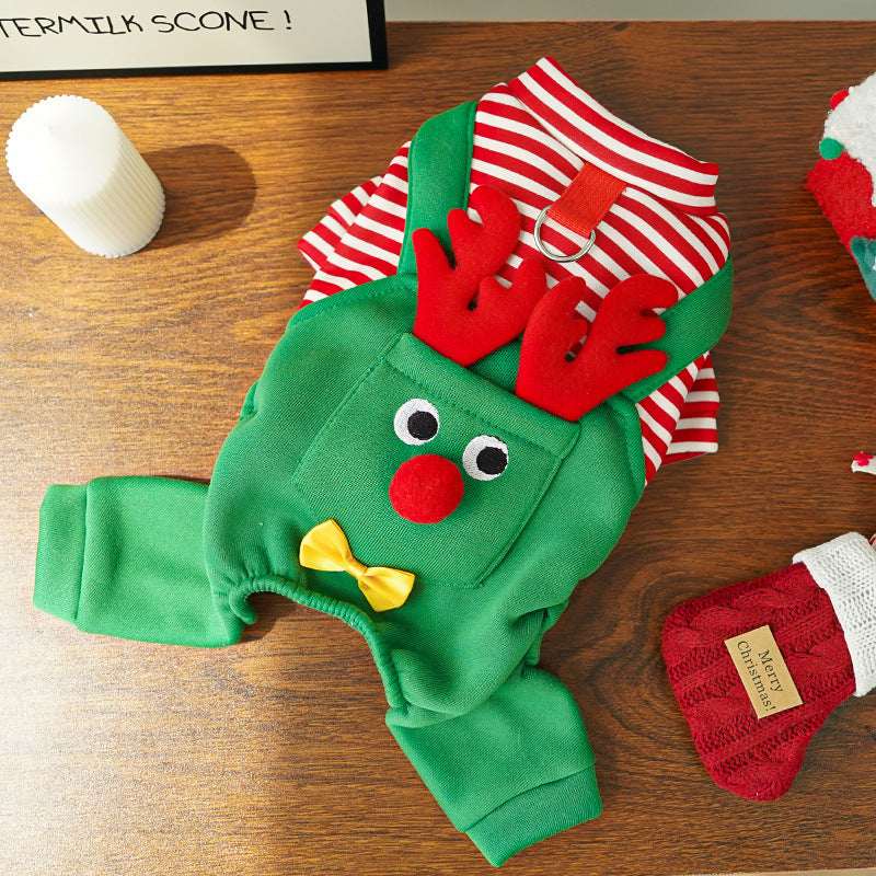 Christmas Pet Dogs Cats Coats Dress Up Costume Elk Pocket Sweatshirt Teddy Bichon Puppy Kitten Vest Xmas Warmer Pets Clothes - My Store - Flyclothing LLC