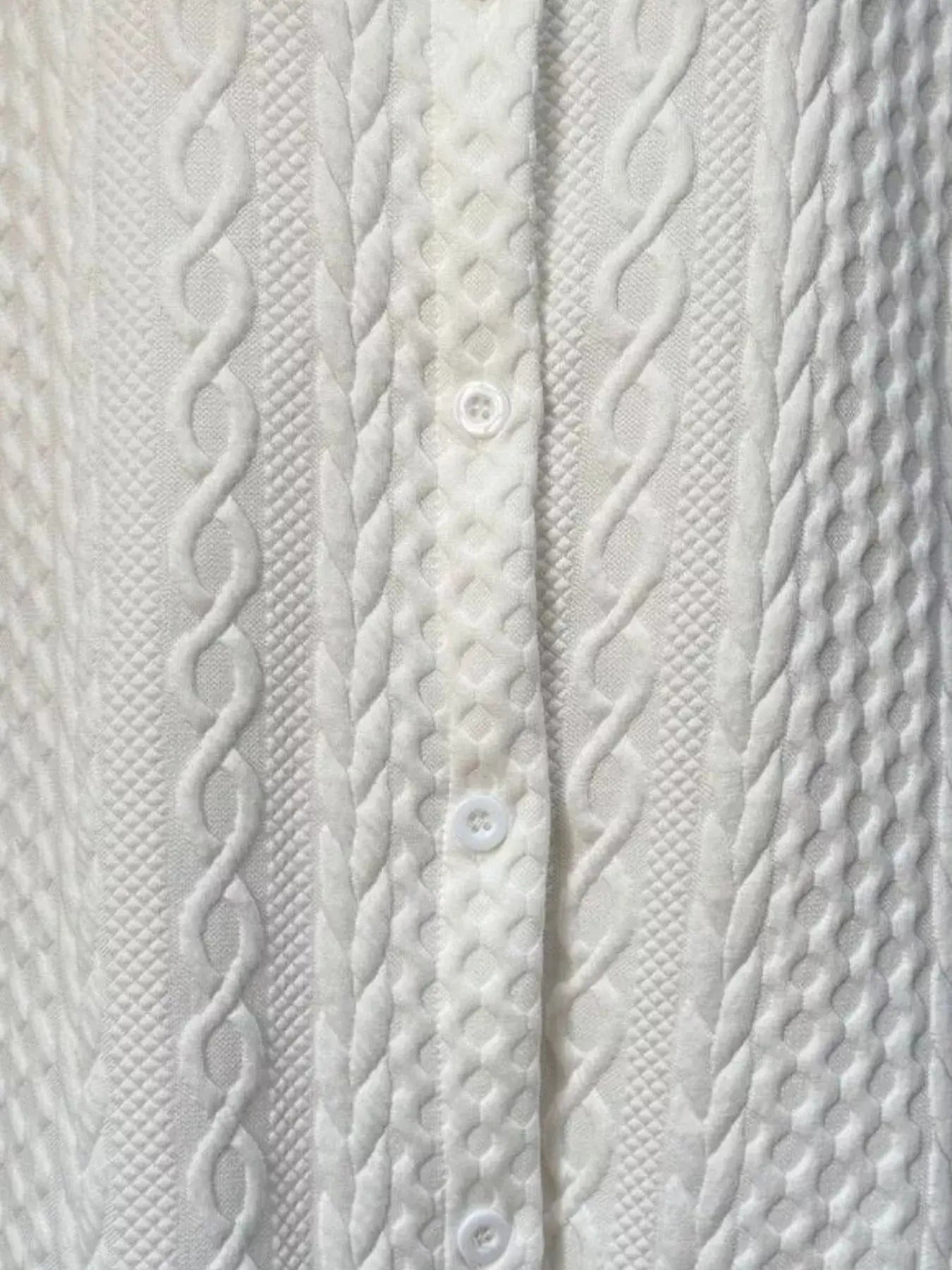 Texture Button Up Long Sleeve Shacket - Trendsi - Flyclothing LLC