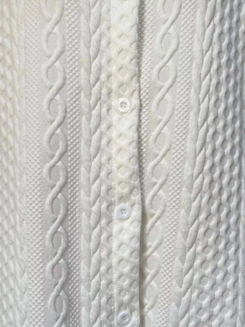 Texture Button Up Long Sleeve Shacket - Trendsi - Flyclothing LLC