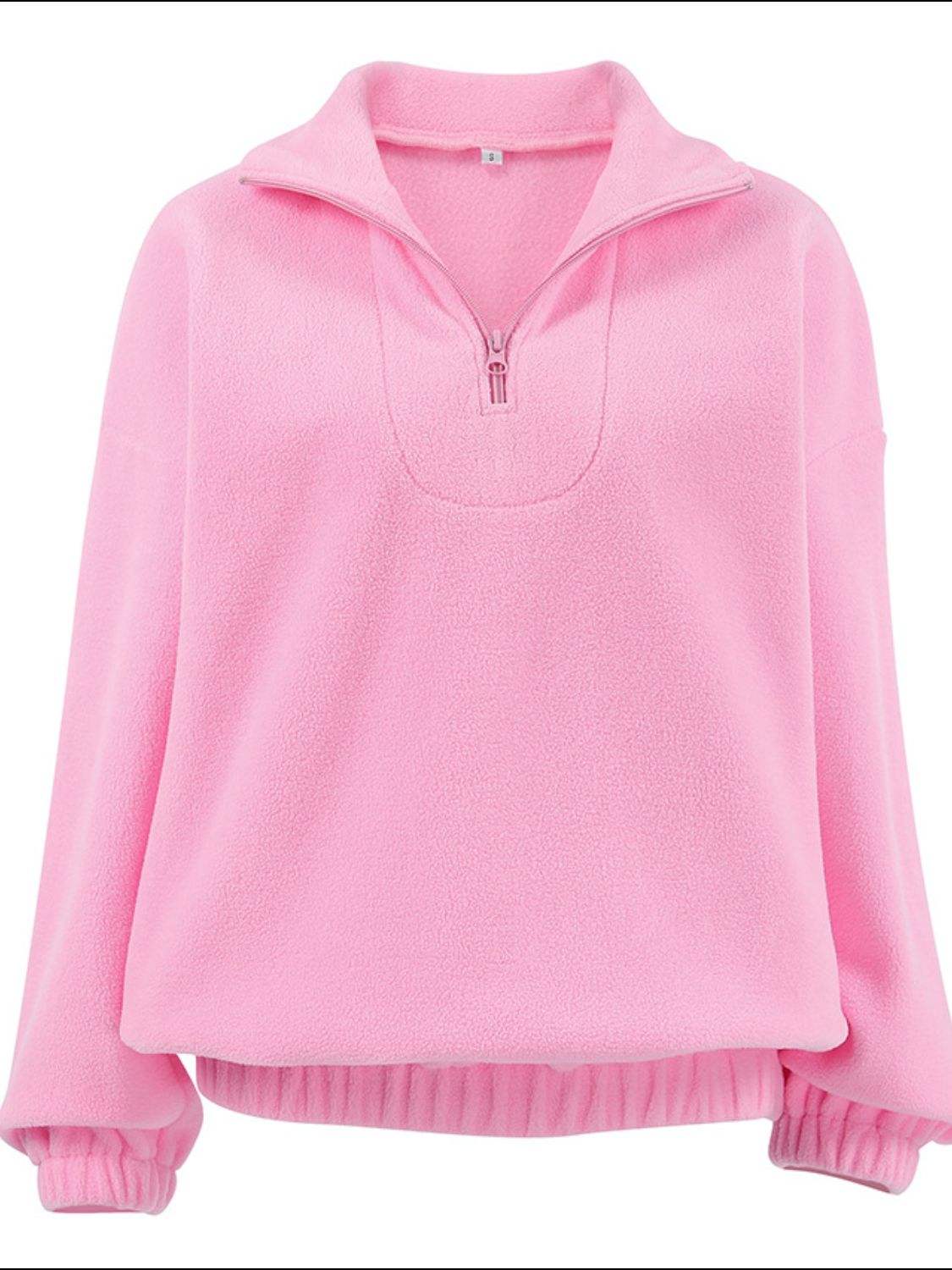 Quarter Zip Long Sleeve Sweatshirt - Trendsi - Flyclothing LLC