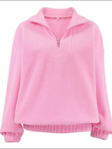 Quarter Zip Long Sleeve Sweatshirt - Trendsi - Flyclothing LLC