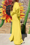 Round Neck Long Sleeve Sweatshirt and Pants Set - Trendsi - Flyclothing LLC