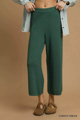 Umgee Textured Knit Wide Leg Pants - Trendsi - Flyclothing LLC