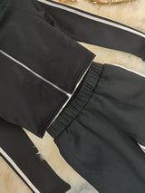 Striped Zip Up Top and Pants Set - Trendsi - Flyclothing LLC