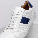 61-101-NVY OLYMPIAS Italian Calfskin and Crocodile Stripe, Navy - Zelli Italia - Flyclothing LLC