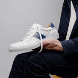 61-101-NVY OLYMPIAS Italian Calfskin and Crocodile Stripe, Navy - Zelli Italia - Flyclothing LLC