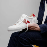 61-101-RED OLYMPIAS Italian Calfskin and Crocodile Stripe, Red - Zelli Italia - Flyclothing LLC