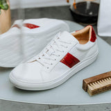 61-101-RED OLYMPIAS Italian Calfskin and Crocodile Stripe, Red - Zelli Italia - Flyclothing LLC