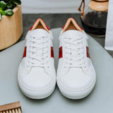 61-101-RED OLYMPIAS Italian Calfskin and Crocodile Stripe, Red - Zelli Italia - Flyclothing LLC