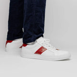 61-101-RED OLYMPIAS Italian Calfskin and Crocodile Stripe, Red - Zelli Italia - Flyclothing LLC