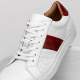 61-101-RED OLYMPIAS Italian Calfskin and Crocodile Stripe, Red - Zelli Italia - Flyclothing LLC