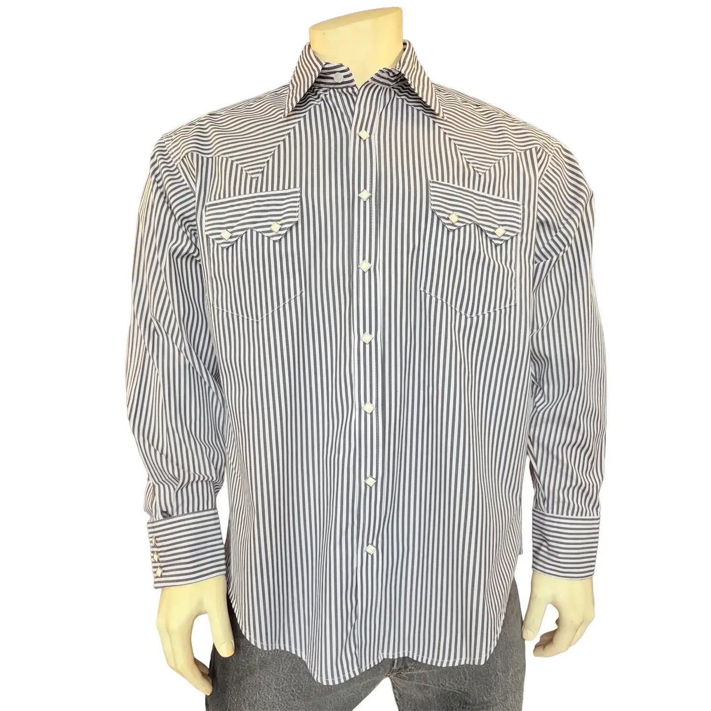 Rockmount Ranch Wear mens fine black stripe western shirt - Rockmount Clothing - Flyclothing LLC