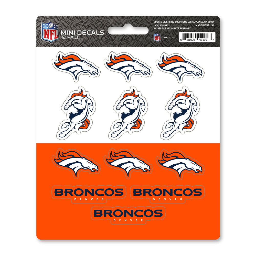 NFL - Denver Broncos Mini Decal 12-pk