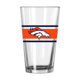 Denver Broncos 16oz Stripe Pint Glass - Logo Brands - Flyclothing LLC
